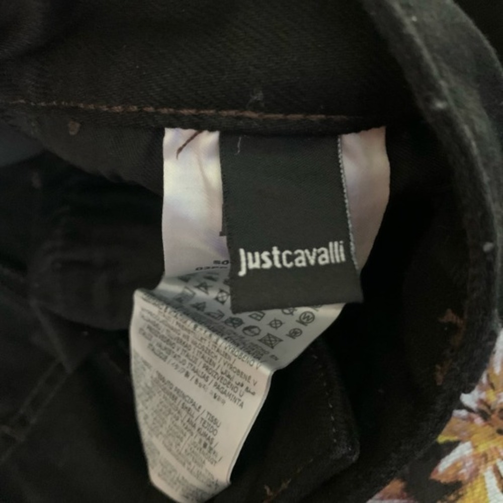 JUSTCAVALLI Roberto London Floral Straight High‎ Waisted Painted Jeans - Picture 12 of 15